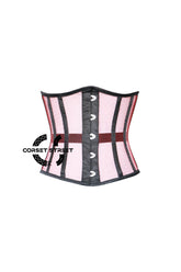 Red Sheer With Black Satin Gothic Costume Underbust Corset Waist Training Top